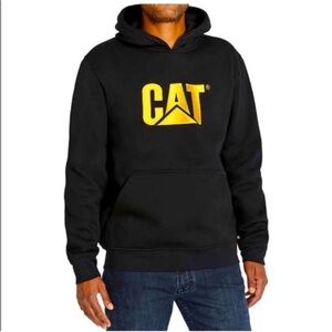 NWT Caterpillar Men Hoodie with CAT Logo BLACK